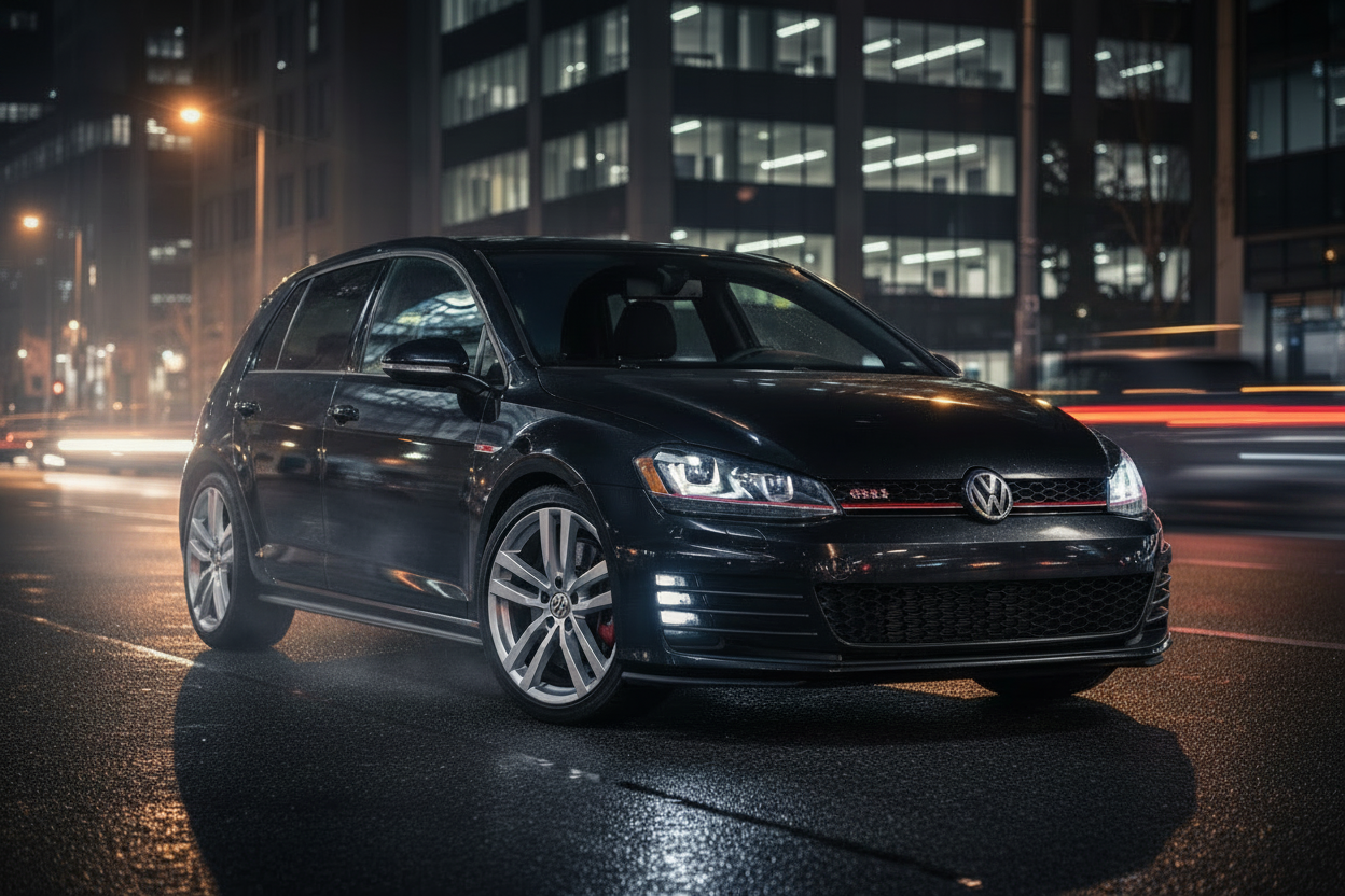 Stanced Black VW Golf 7